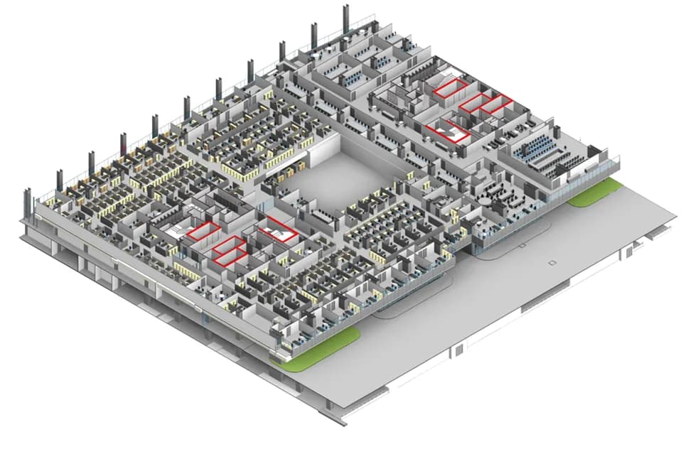 Axonometric BIM model prepared for Digital Twin handover