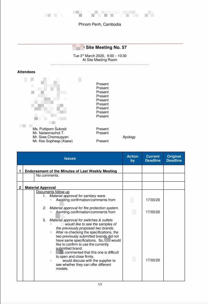 Gov Office material approval and documentation